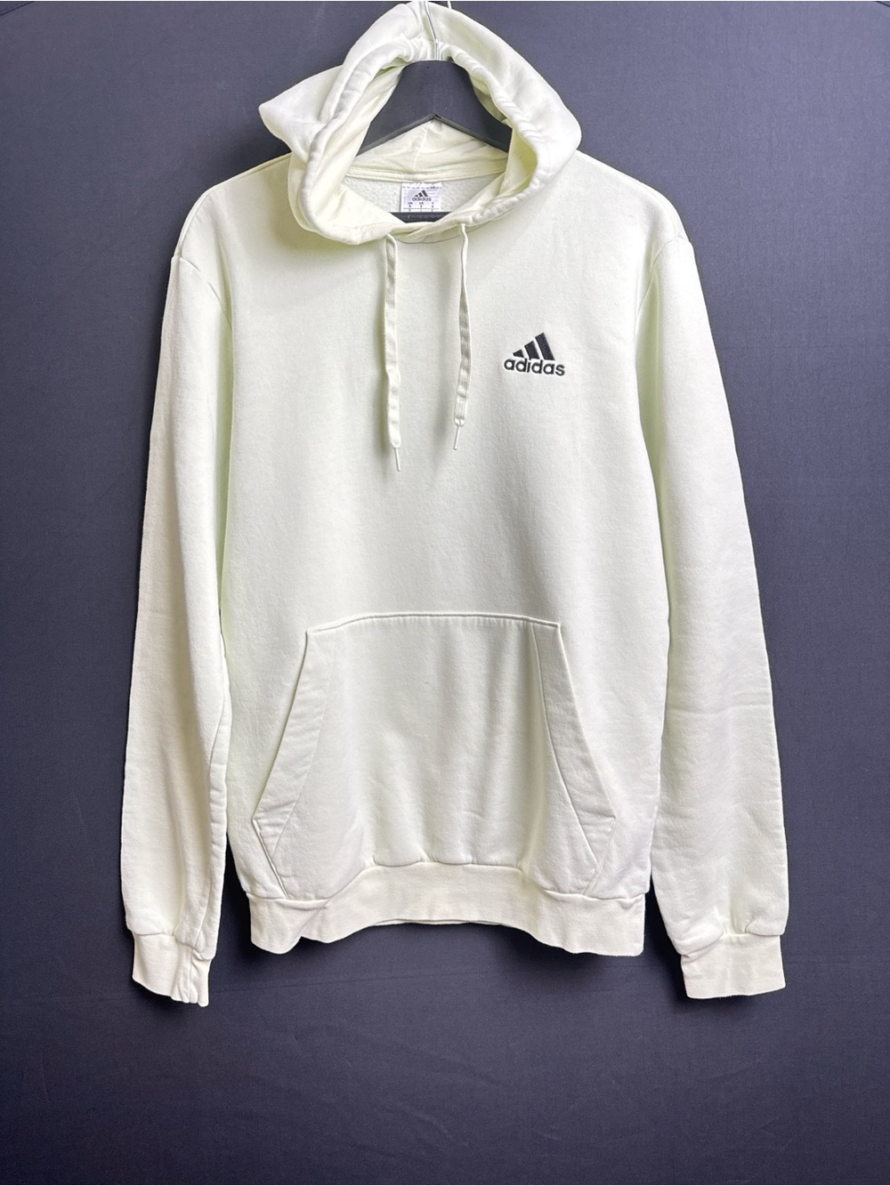 adidas Cream Pullover Hoodie with Logo
